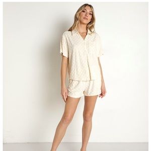 Araminta James Terry Shirt Set Lemon Check